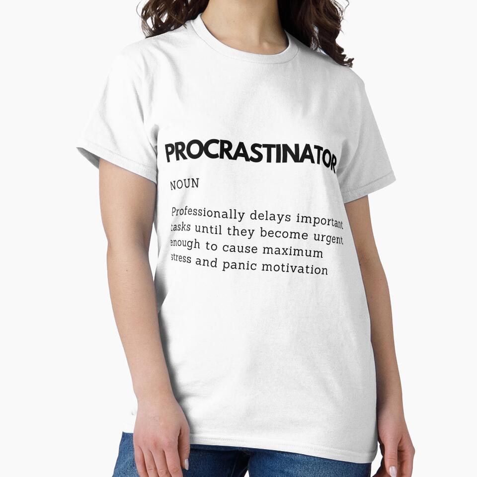 Professional Last Minute Procrastinator Definition by PakoArtStudio Unisex , , , Long Sleeve Tee