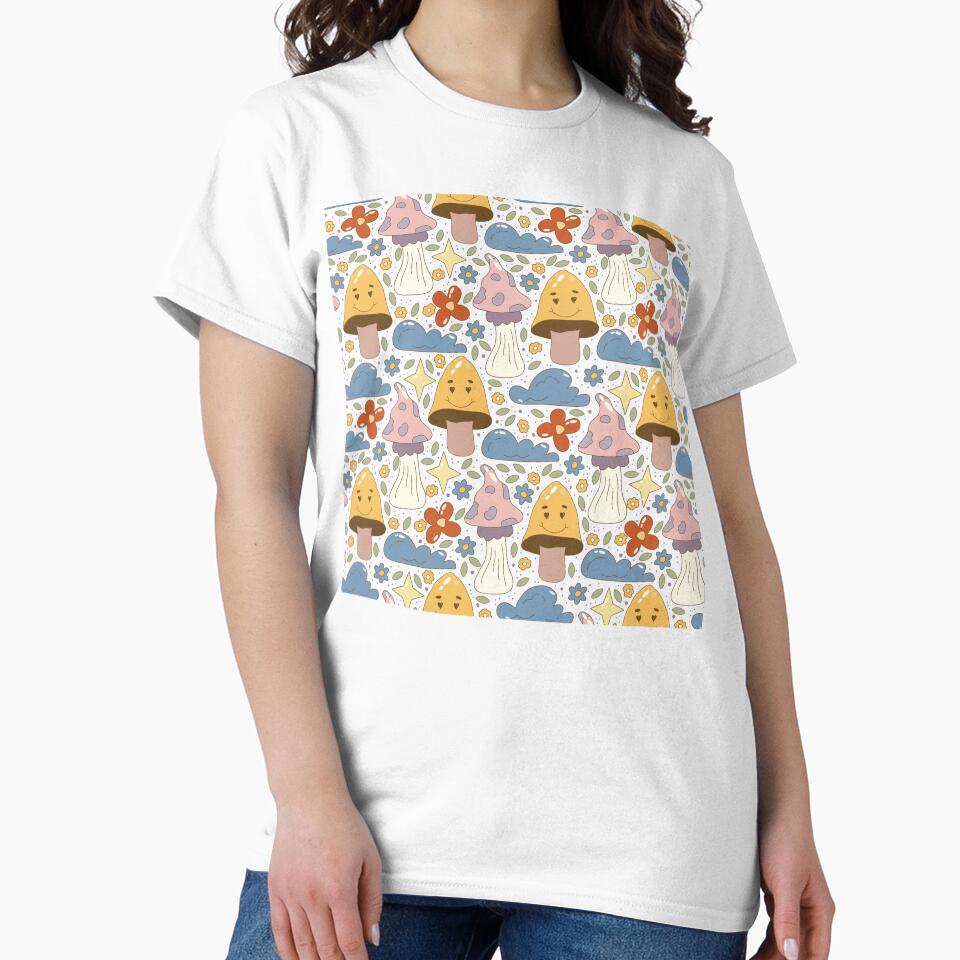 Happy Retro Mushrooms by FadedFlorals
