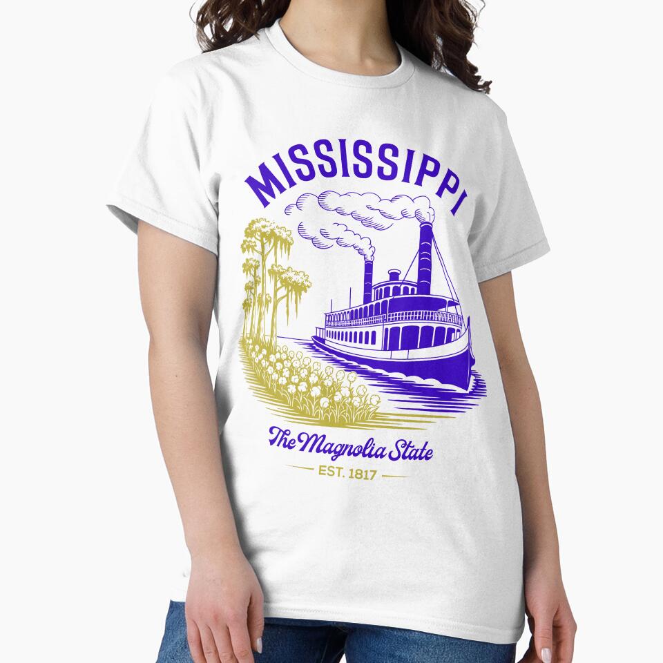 Mississippi The Magnolia State by Whereiskim Unisex , , , Long Sleeve Tee