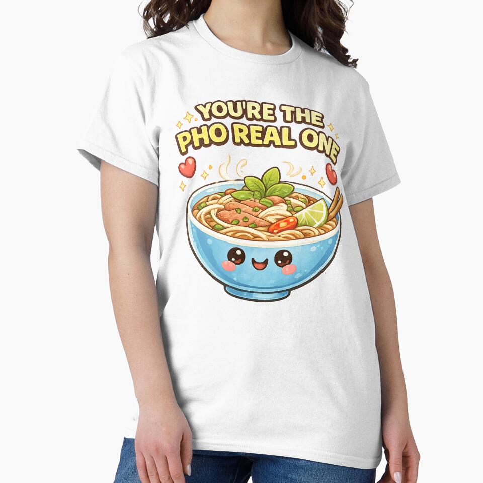 You’re The Pho Real One Pun Shirt by Papier Atelier Art Unisex , , , Long Sleeve Tee