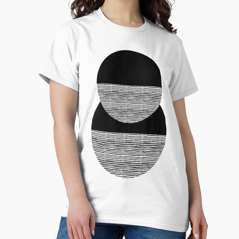 Abstract Geometric Circle Line Art - Black and White by Melody Watson