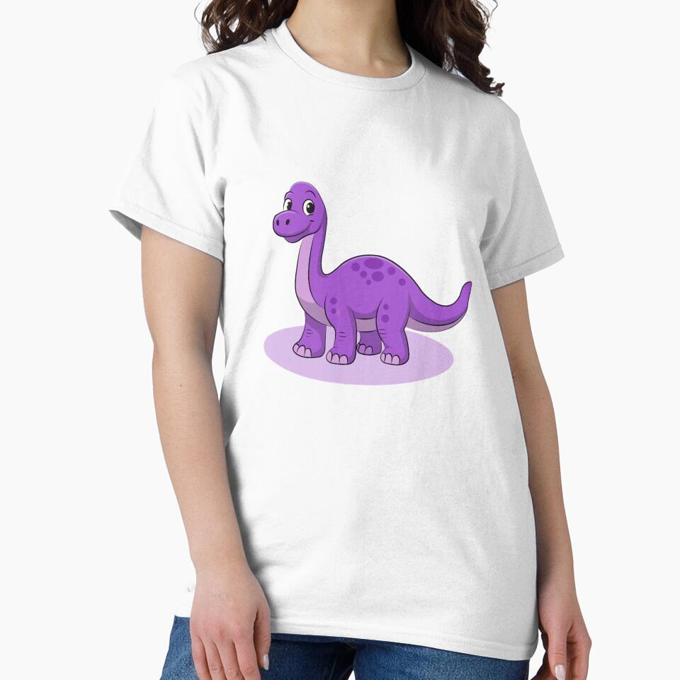 Cute Purple Spotted Sauropod Dinosaur Cartoon by LunaPixelStudio