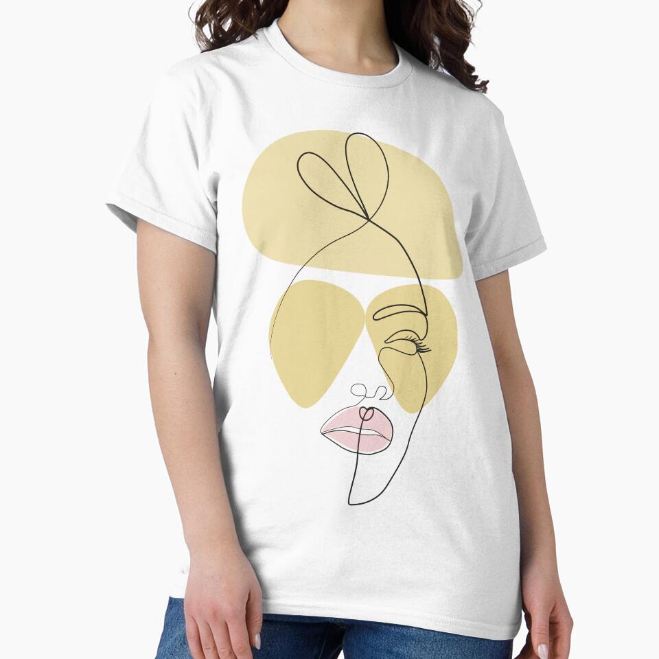 Minimalist Fashion Face Line Art by Molnarisa
