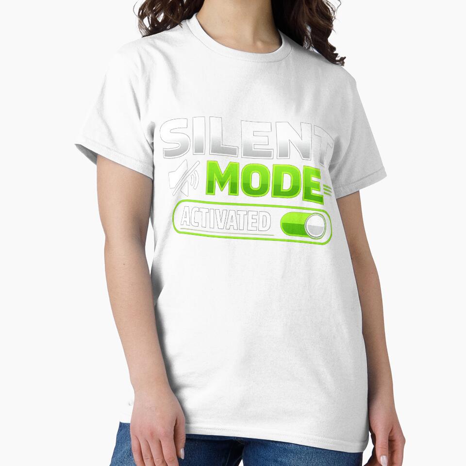 Silent Mode Activated Funny Introvert Humor Antisocial Meme Sticker by Nubrixa-Studio Unisex , , , Long Sleeve Tee