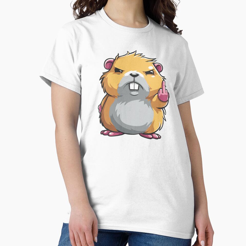 Hamster middle finger by giggletshirts Unisex , , , Long Sleeve Tee