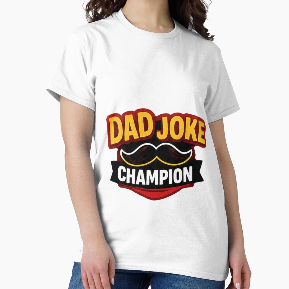 Dad Joke Champion Funny Dad Sticker | Meme Father Design by PoojaArtLab Unisex , , , Long Sleeve Tee