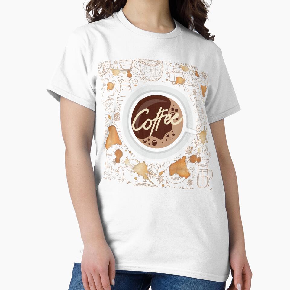 Cofe Coffee Cup – Aesthetic Coffee Stain Design by Art-Design-EM Unisex , , , Long Sleeve Tee