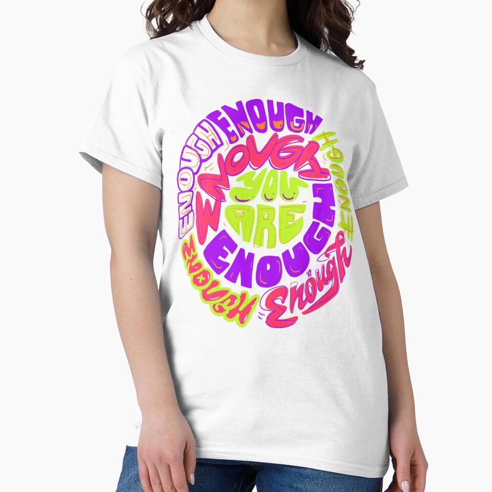 You Are Enough Circle Lettering by Chrisnug24 Unisex , , , Long Sleeve Tee