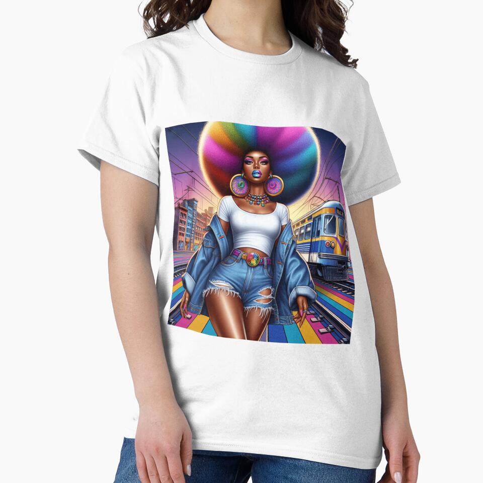 Modern Stylish Girl Art by AndreasVelas Unisex , , , Long Sleeve Tee
