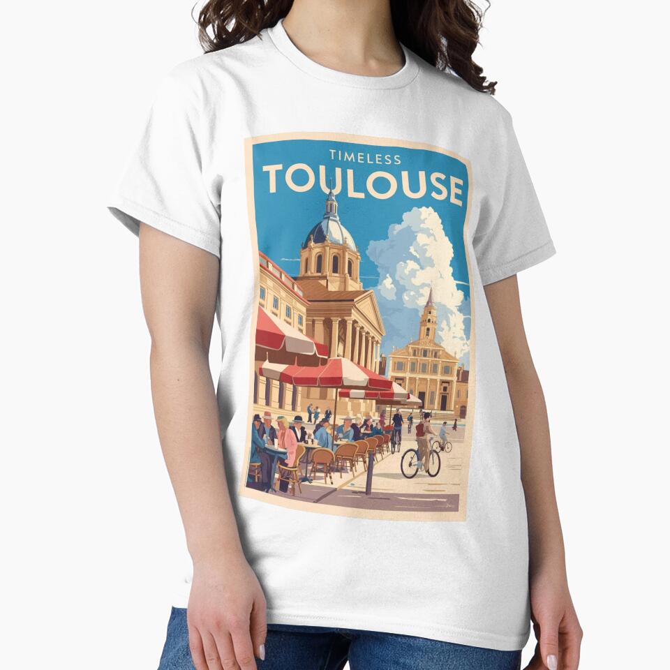 Toulouse Vintage Travel Poster by TravelerRat Unisex , , , Long Sleeve Tee