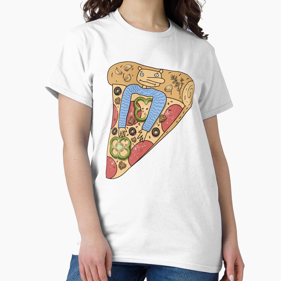 Human Pizza Slice Funny Food Lover by RetroMini2026 Unisex , , , Long Sleeve Tee