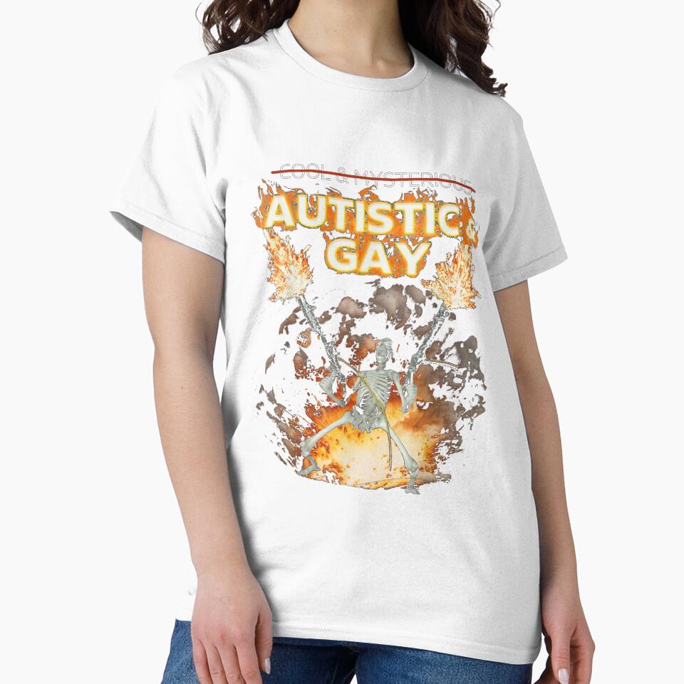 Autistic and Gay Skeleton Funny by LisaMCasares Unisex , , , Long Sleeve Tee
