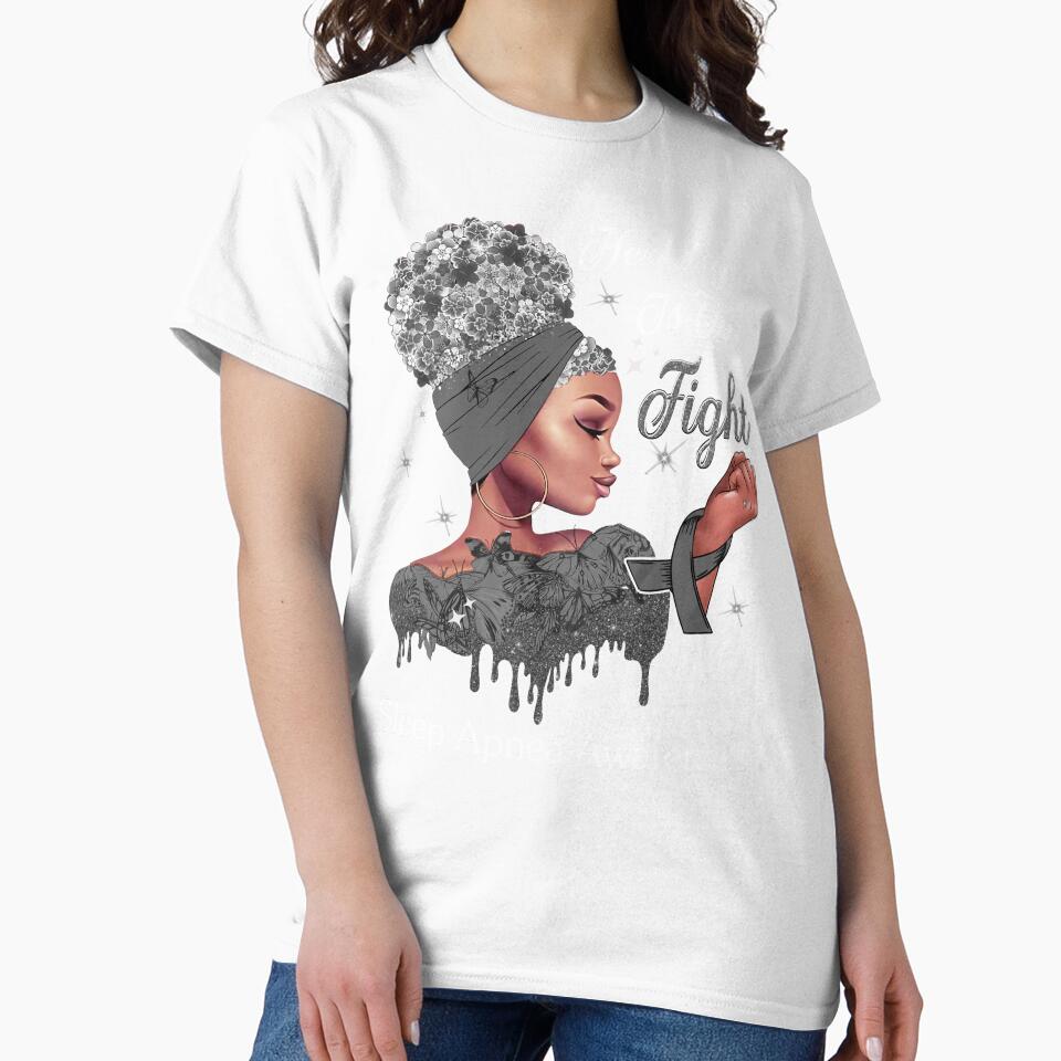 Her Fight Is Our Fight Sleep Apnea Awareness by Mnrshirley Unisex , , , Long Sleeve Tee