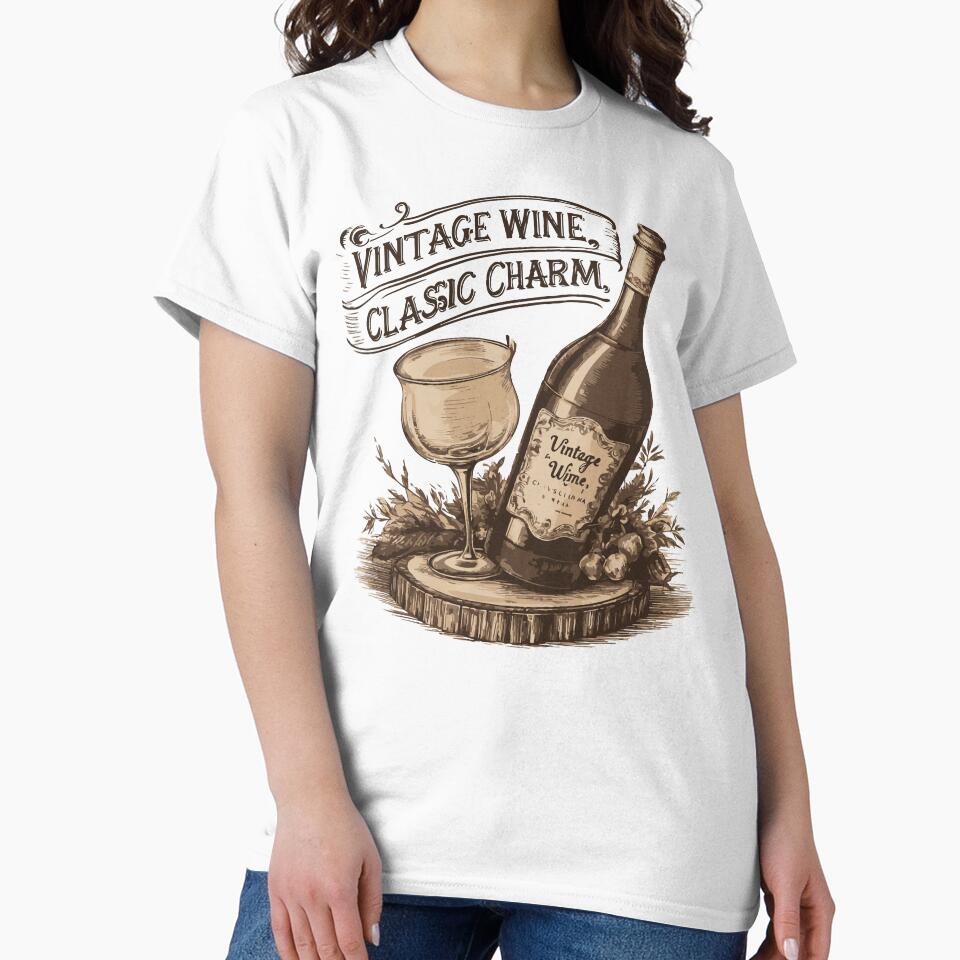 Vintage Wine, Classic Charm by WineandWear Unisex , , , Long Sleeve Tee