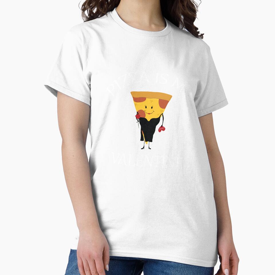 Pizza Is My Valentine rose heart card vers1 by KLINESTORE Unisex , , , Long Sleeve Tee