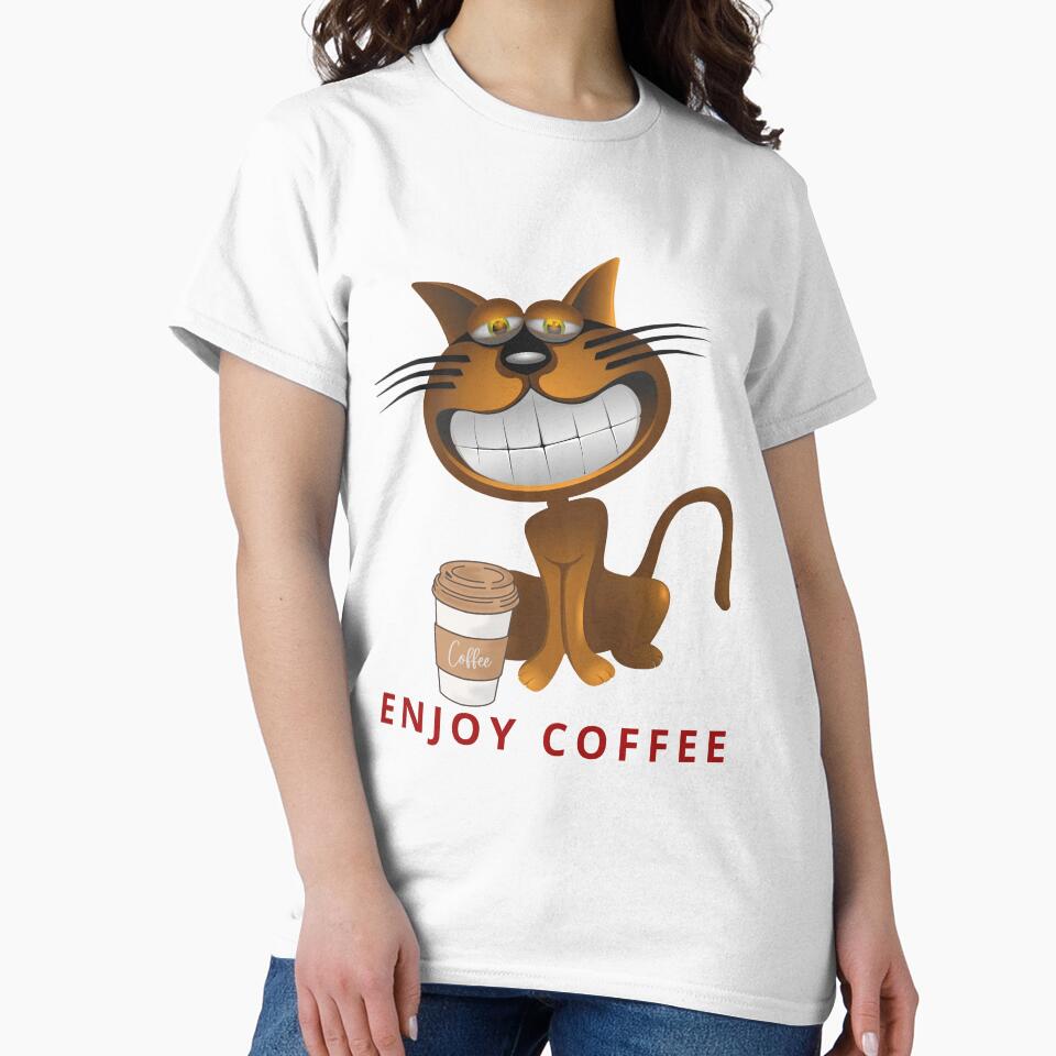 i love cats and coffee ENJOY COFFEE by CHIQUESTAR Unisex , , , Long Sleeve Tee