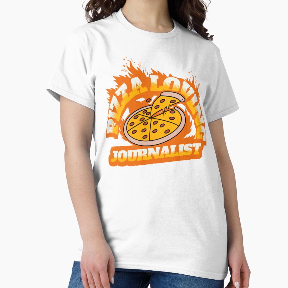 Pizza Loving Journalist by NuttySqueaky Unisex , , , Long Sleeve Tee