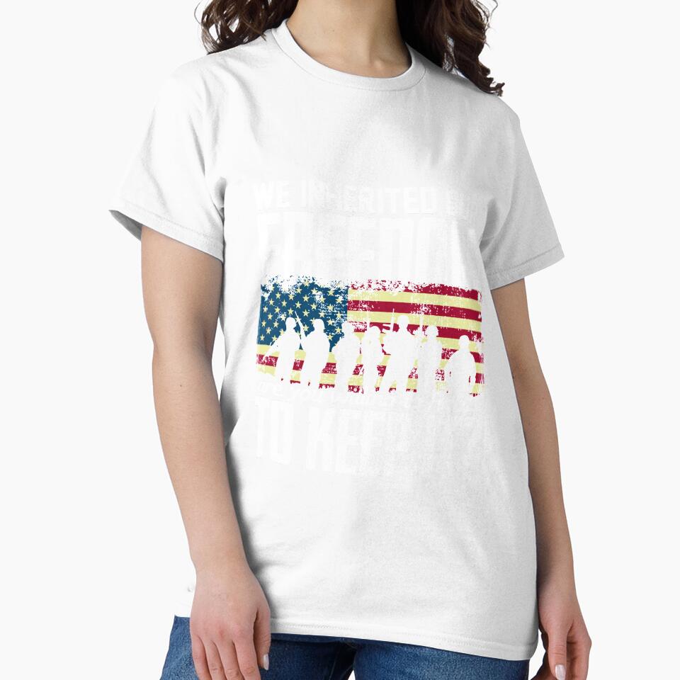 We Inherited Our Freedom | Are You Willing To Fight To Keep It Tee by AllStarMerch Unisex , , , Long Sleeve Tee