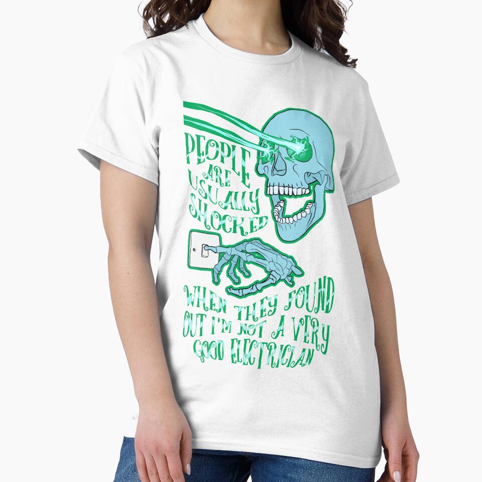 Shocked Good Electrician Joke by therealsadpanda Unisex , , , Long Sleeve Tee