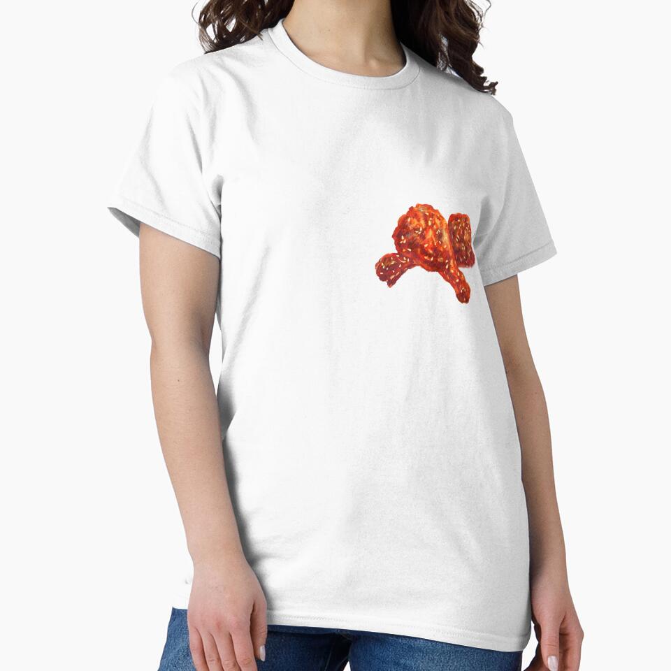 Watercolor Korean Sweet and Spicy Chicken by Rin_Art Unisex , , , Long Sleeve Tee