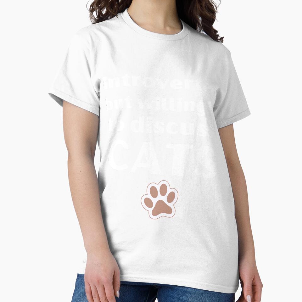 Introverted But Willing To Discuss Cats Funny Introvert Tshirt by OldSkullDesigns Unisex , , , Long Sleeve Tee