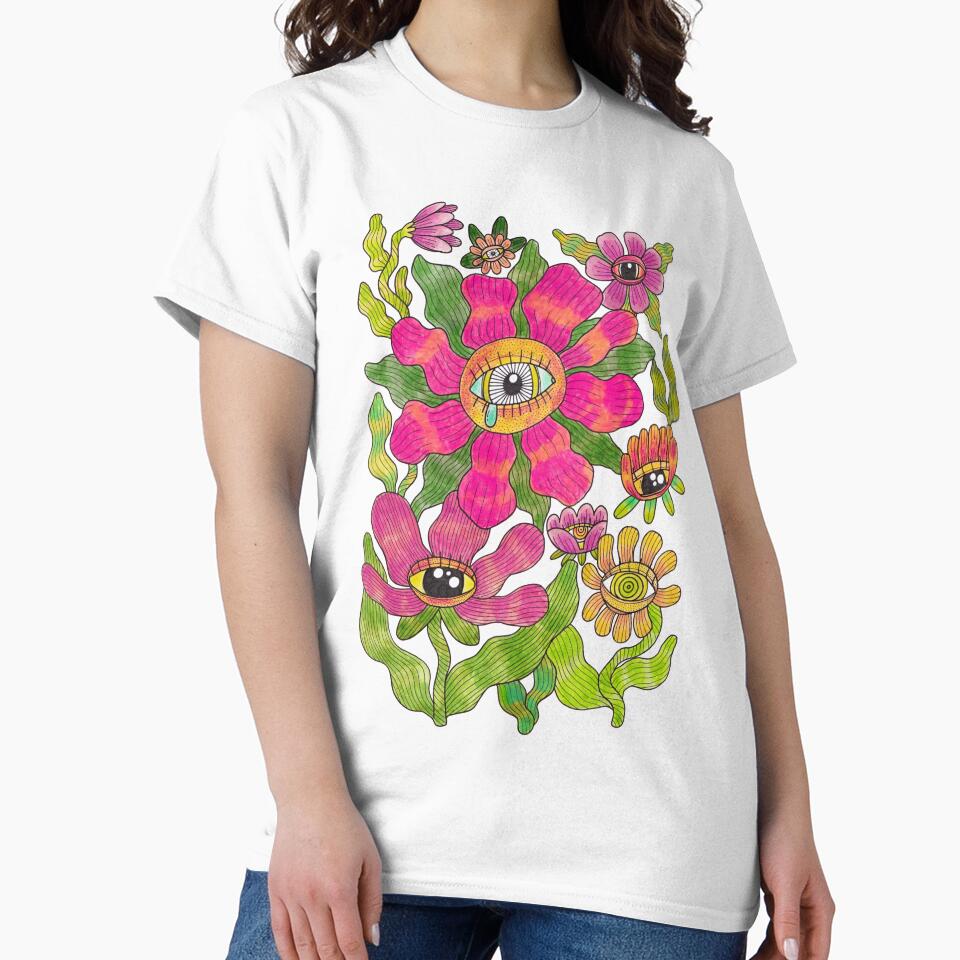 Psychedelic flowers with eyes by sfojszcz