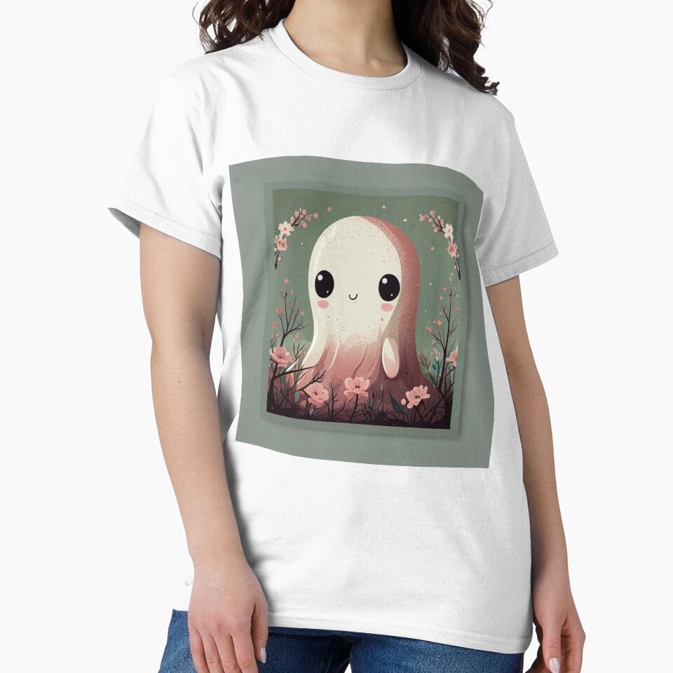 Funny Ghost Kawaii Cute | Ghost Kawaii Cute Humor Print by Joy-boy-op Unisex , , , Long Sleeve Tee