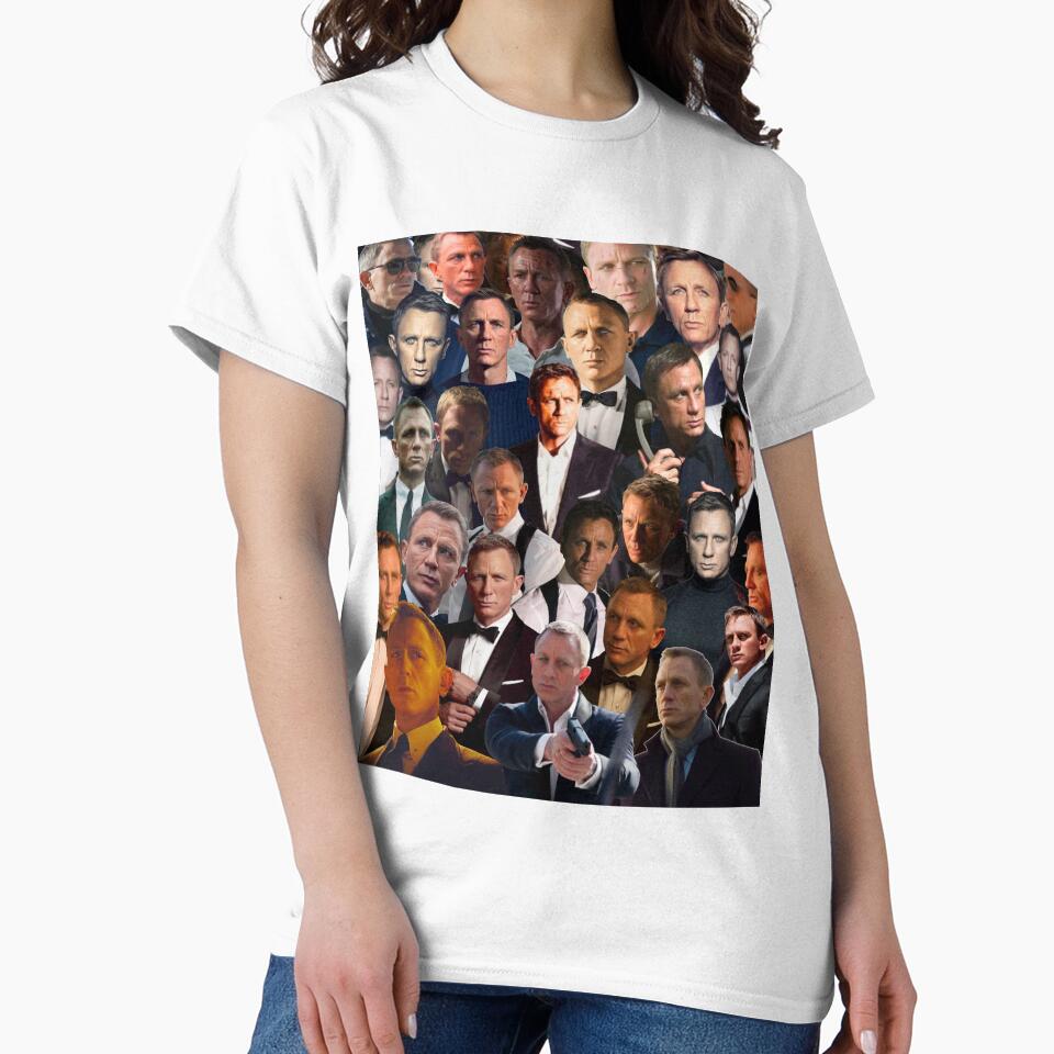 Daniel Craig Photo Collage by Jess Designs Unisex , , , Long Sleeve Tee