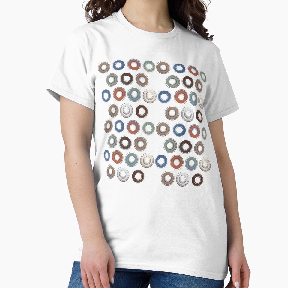 Earth Tone Circles on Denim Blue by TanglePatch