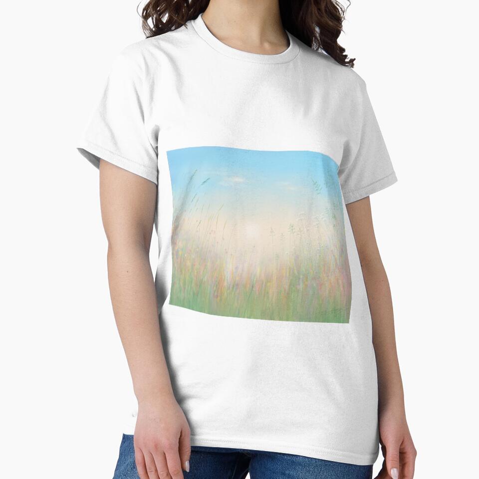 Modern, Bright, Pastel, Meadow Design by Juliet Firstbrook Unisex , , , Long Sleeve Tee