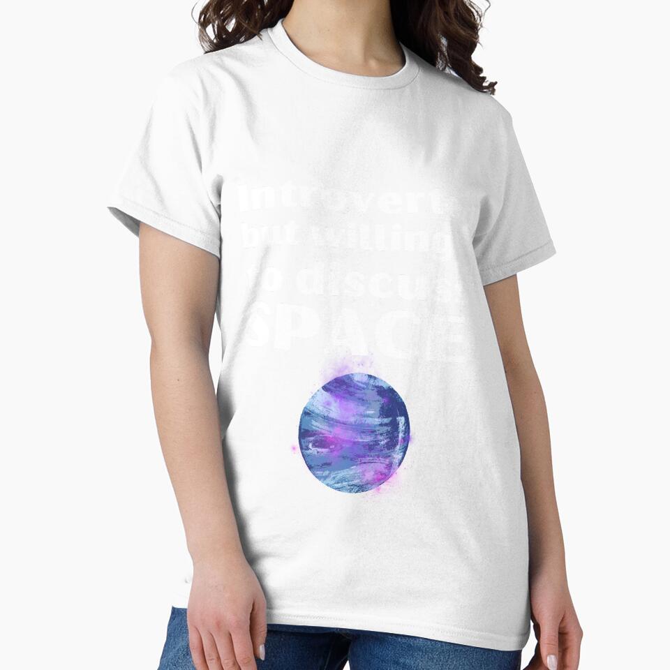 Introverted But Willing To Discuss Space Funny Introvert Tshirt by OldSkullDesigns Unisex , , , Long Sleeve Tee