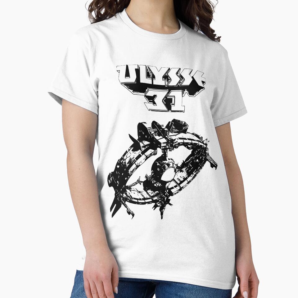 80s Nostalgia – Ulysses’ Spaceship in Monochrome by retrologie Unisex , , , Long Sleeve Tee