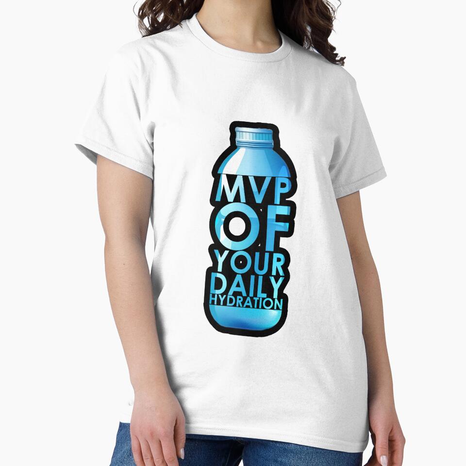 ""Water: the real MVP of your daily hydration game"" (Black) by TyxShop Unisex , , , Long Sleeve Tee