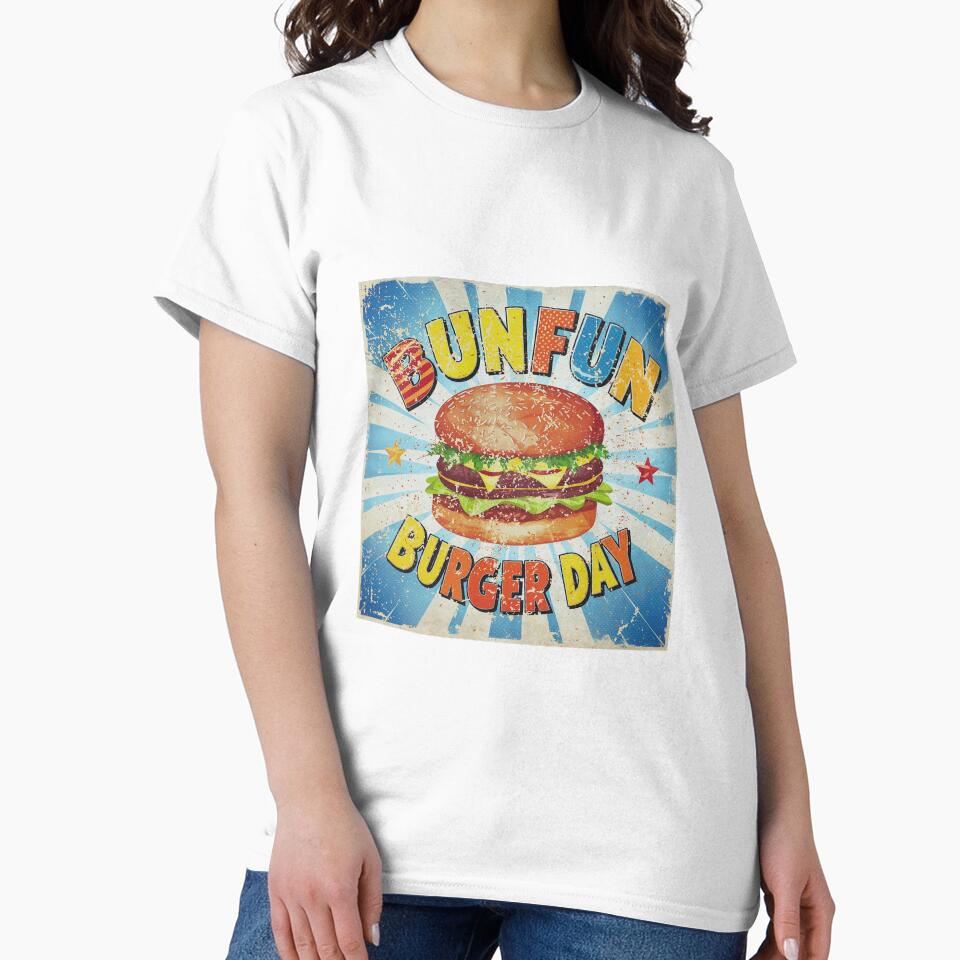 colorful burger day art with classic vibe by BKSARYLIFE Unisex , , , Long Sleeve Tee