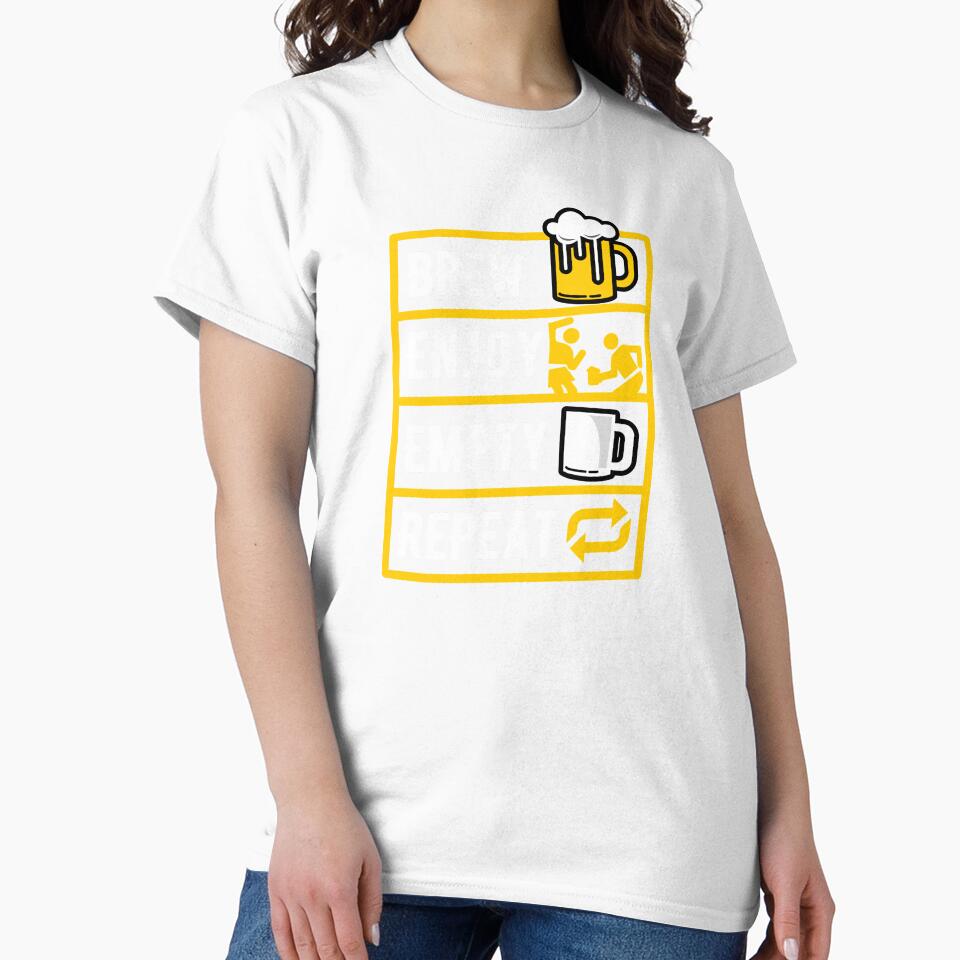 Beer Lover BEER Brew Enjoy Empty Repeat Gift Idea by haselshirt Unisex , , , Long Sleeve Tee