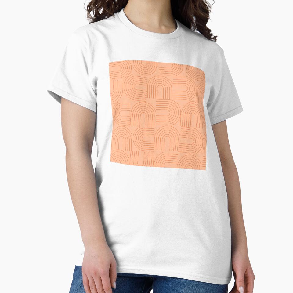 peach modern mid century retro geometric vintage arches by DesignYourWaystore
