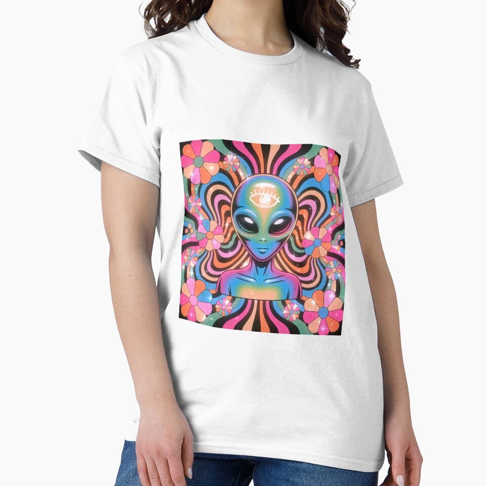 Groovy rainbow alien by Nikki-Tee