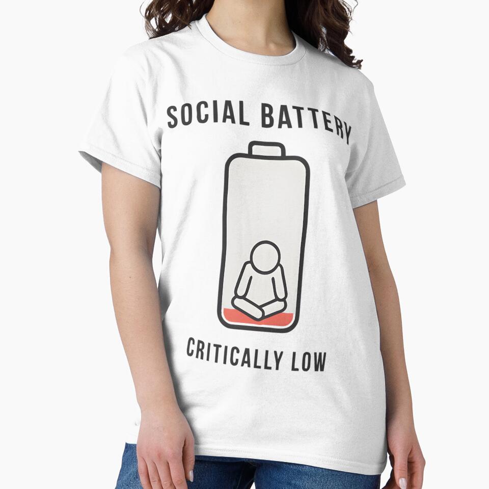 Social Battery Critically Low by KungPowUnicorn Unisex , , , Long Sleeve Tee