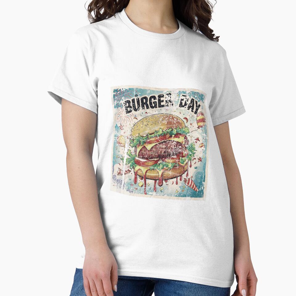 special burger day art with cartoon effects and classic vibe by BKSARYLIFE Unisex , , , Long Sleeve Tee