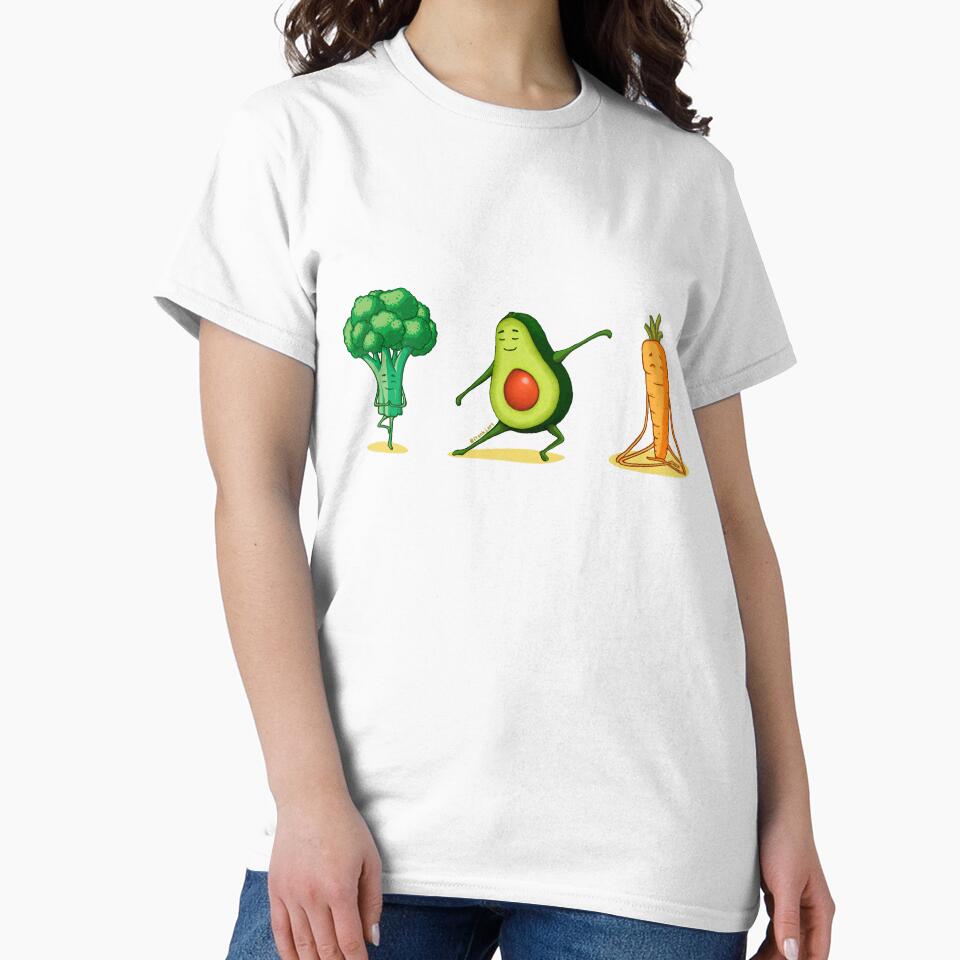 Cute yoga veggies: broccoli - avocado - carrot by Frank J. Art