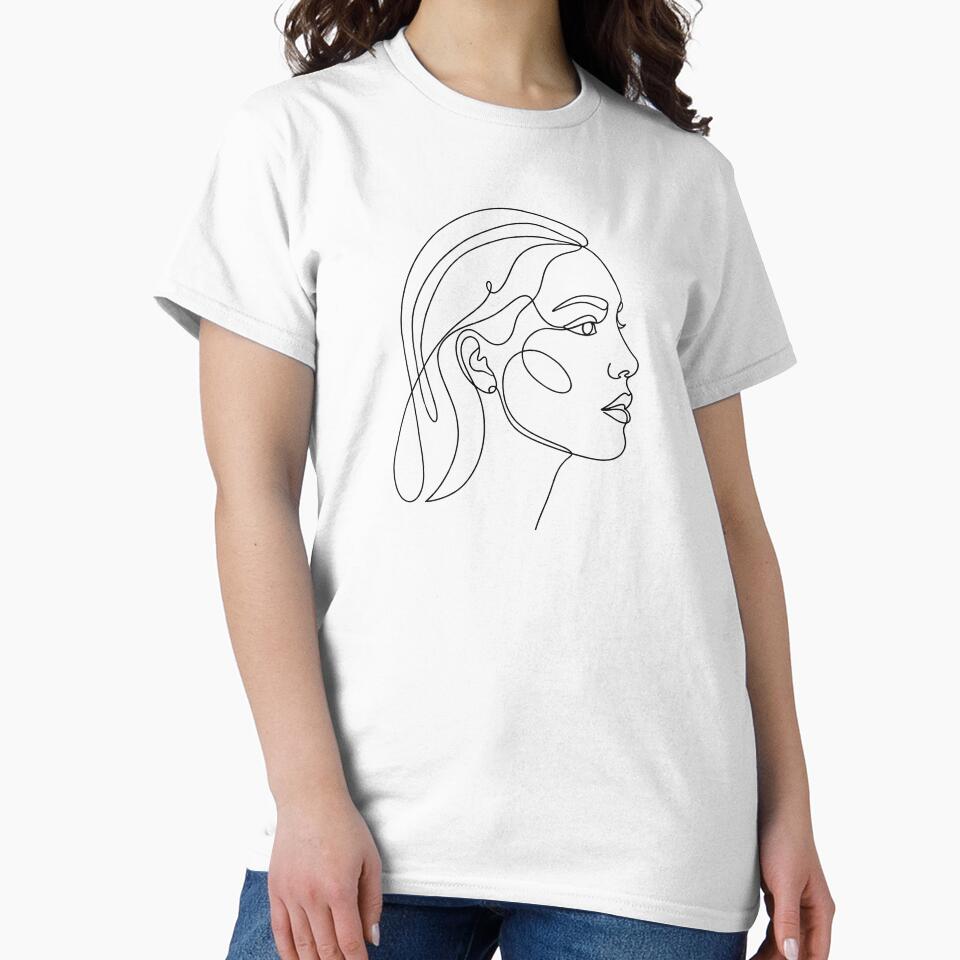 Minimalist One Line Woman Face by Shirtsle