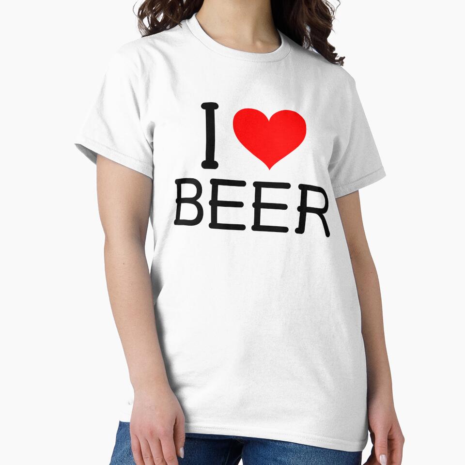Text and heart stating love for beer by Boggy62 Unisex , , , Long Sleeve Tee