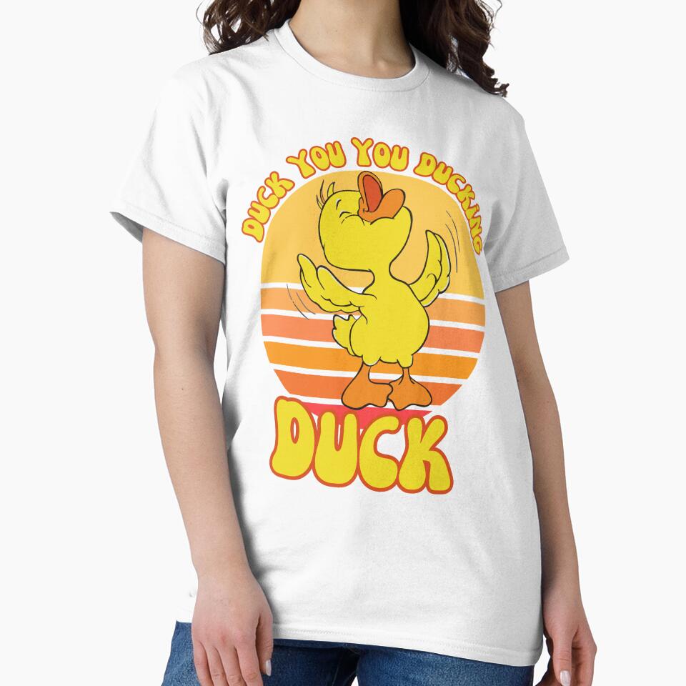 Duck You You Ducking Duck Funny Sarcastic Quote by Nice1 Unisex , , , Long Sleeve Tee