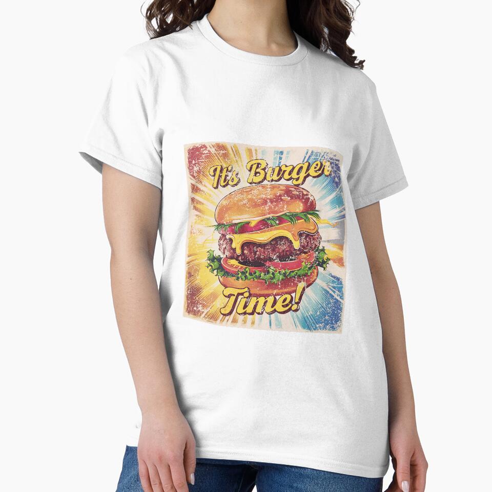 burger day art with colorful cartoon effects by BKSARYLIFE Unisex , , , Long Sleeve Tee