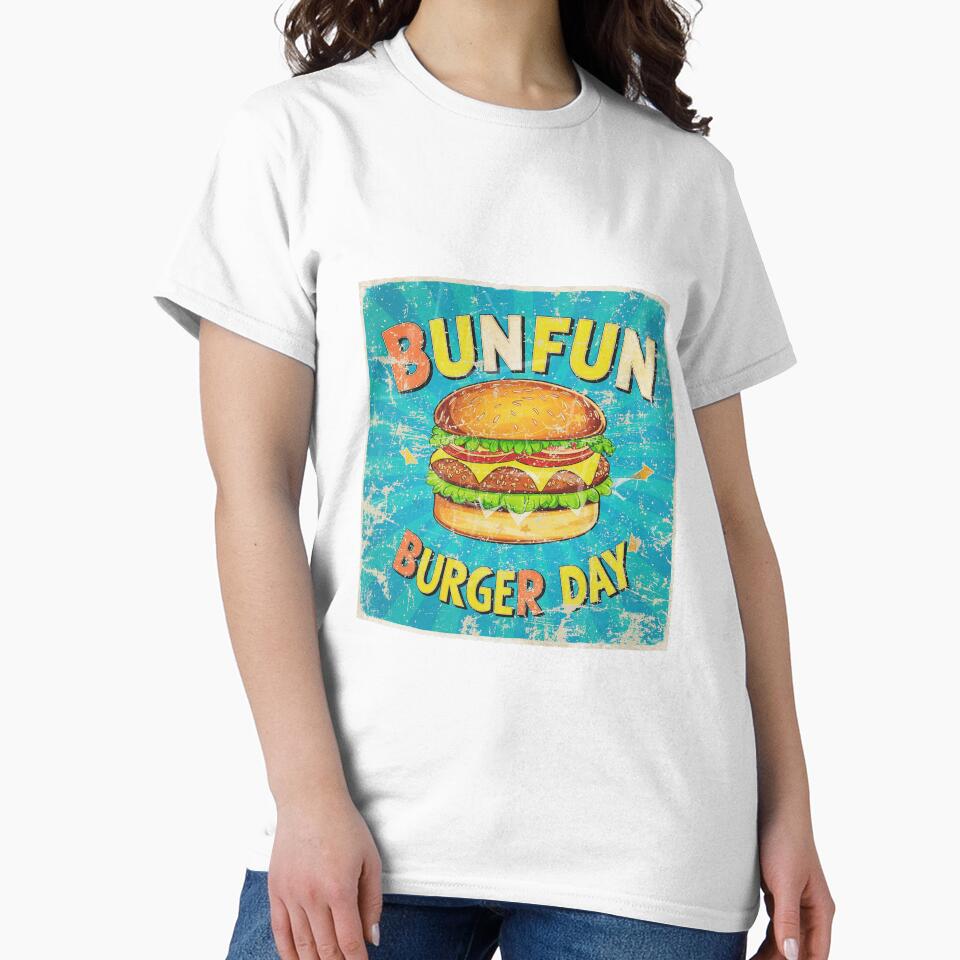 colorful burger day art with text by BKSARYLIFE Unisex , , , Long Sleeve Tee