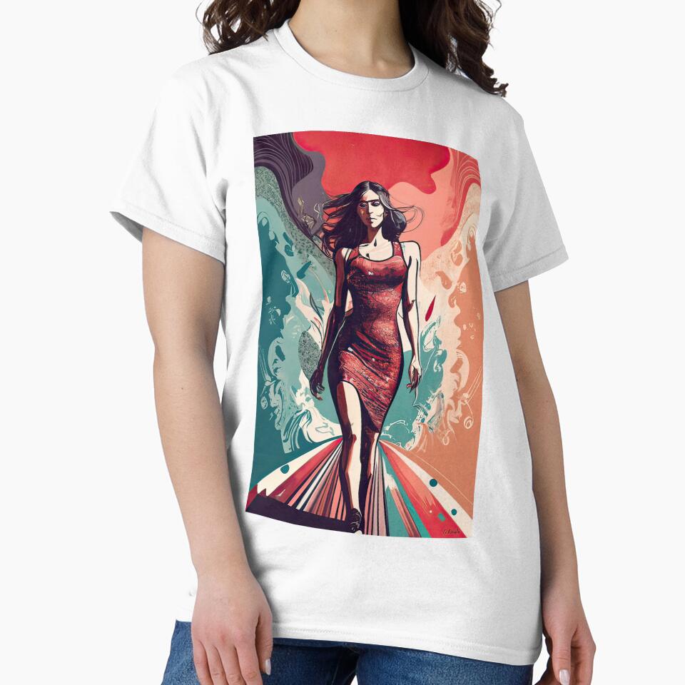 woman in red by GFORCE_SHOP Unisex , , , Long Sleeve Tee