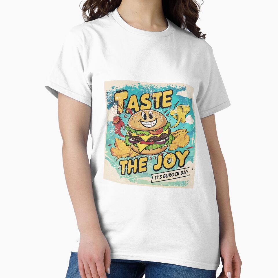 taste the joy burger day art with cartoon effects by BKSARYLIFE Unisex , , , Long Sleeve Tee