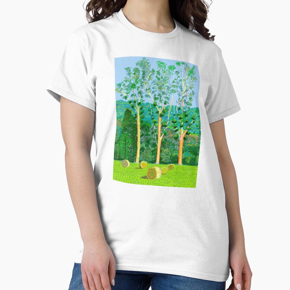 David Hockney Art - Three Trees Beautiful by DorisFinkbeiner Unisex , , , Long Sleeve Tee
