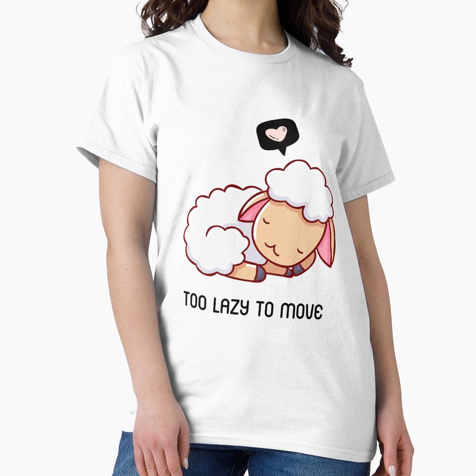 Too Lazy To Move - Cute Lazy Sheep Sleeping by bsrishika Unisex , , , Long Sleeve Tee