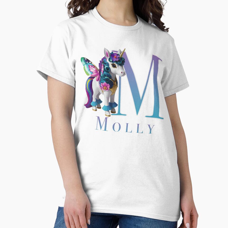 Molly name with a cute unicorn by Lubellebubble20 Unisex , , , Long Sleeve Tee